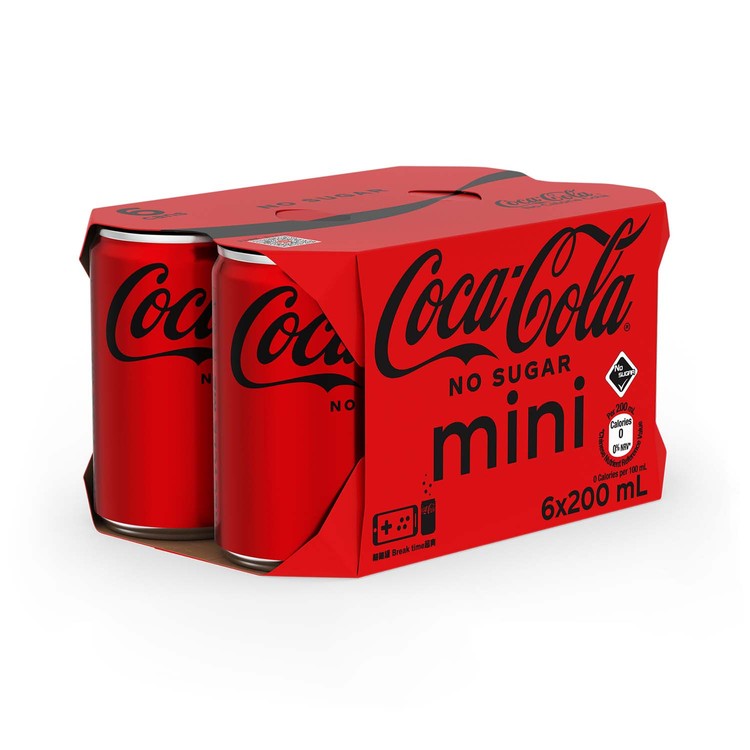 COCA-COLA - NO SUGAR COKE (MINI CANS) - 200MLX6