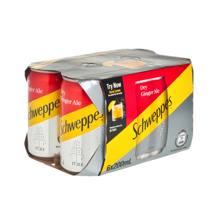 Schweppes - DRY GINGER ALE MINI CAN - 200MLX6