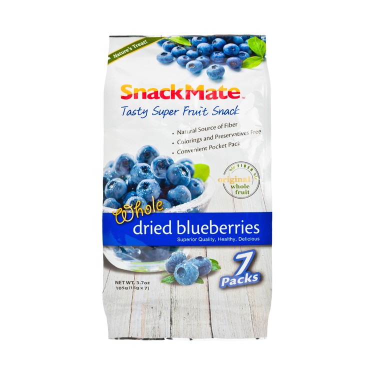 SNACKMATE - WHOLE DRIED BLUEBERRIES - 7X15G