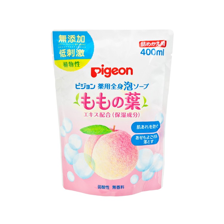 PIGEON - 桃葉保濕泡沫沐浴露補充裝 - 400ML