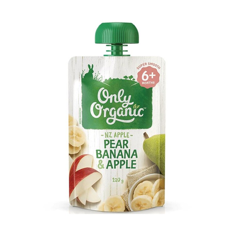 ONLY ORGANIC - Organic Pear Banana & Apple - 120G