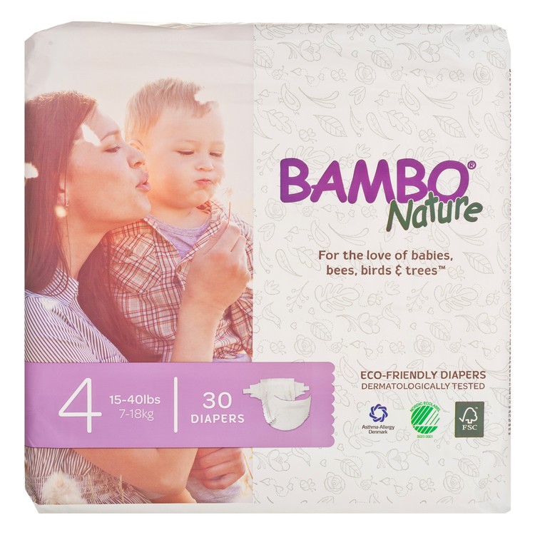 BAMBO NATURE - RASH FREE ECO BABY DIAPERS M 7-18 KG - 30'S