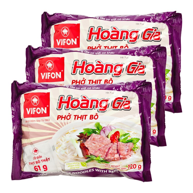 VIFON - HOANG GIA VIETNAMESE PHO-BEEF FLAVOR (WITH REAL MEAT) - 120GX3