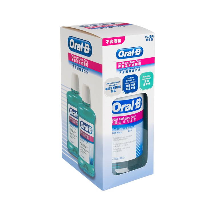 ORAL-B - TOOTH&GUM CARE ALCOHOL FREE MOUTH RINSE ( TWINPACK) - 750MLX2