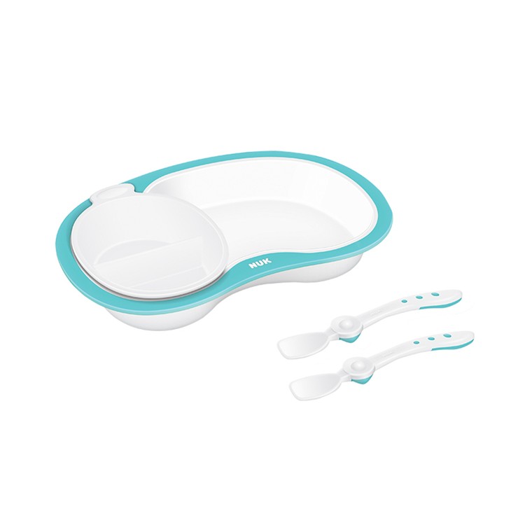 NUK - PLATE TIDY WITH STAY CLEAN SPOON SET (Colour on Random Delivery) - PC