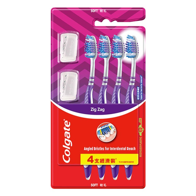 高露潔牙膏 - 適齒彈力牙刷-軟毛(優惠裝) - 4'S