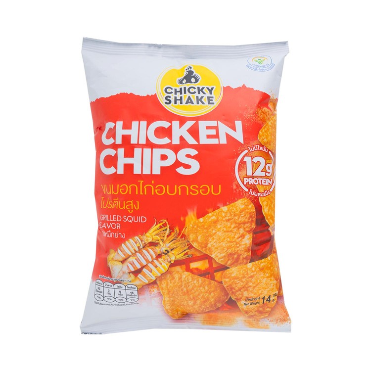 Chicky Shake - ZERO FAT CHICKEN BREAST CHIPS -  GRILLED SQUID - 14G