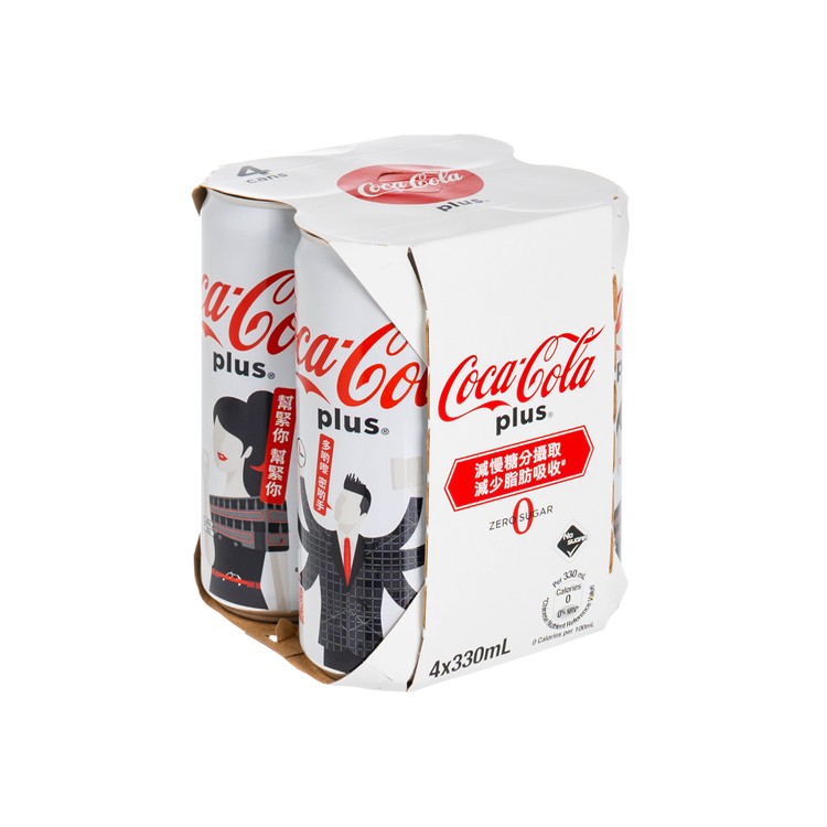 可口可樂 - 加系-膳食纖維無糖汽水 (高罐裝) - 款式隨機 - 330MLX4