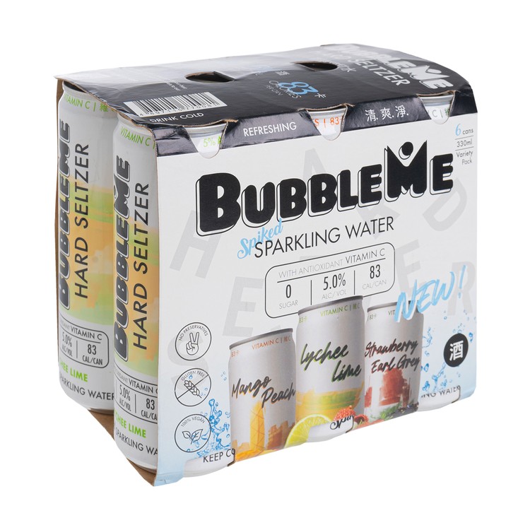 BUBBLE ME - 梳打氣泡酒 -  混合(0糖, 83卡路里) - 330MLX6