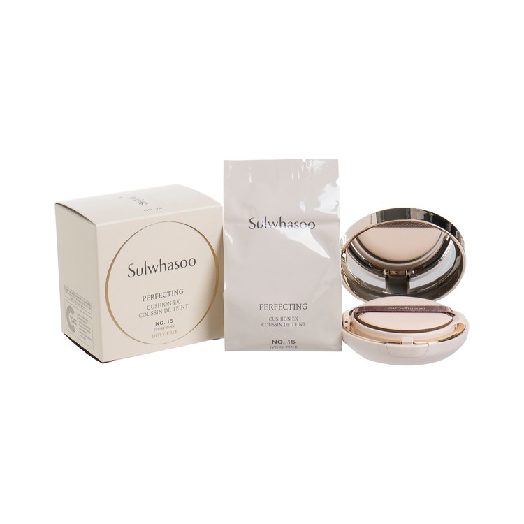 SULWHASOO (PARALLEL IMPORT) - Perfecting Cushion EX SPF50+/PA+++ #15 Ivory Pink - 15G+15G REFILL