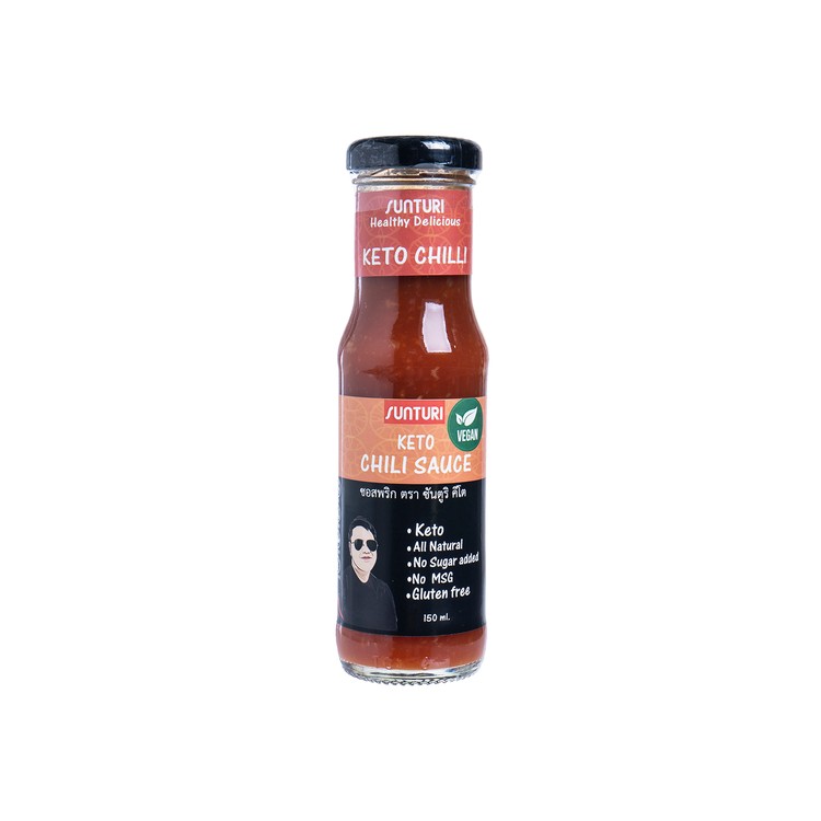 SUNTURI - 生酮辣椒醬汁 (是拉差, 生酮, 無添加糖, 低碳水化合物, 天然食品成分, 無味精, 無防腐劑) - 150ML