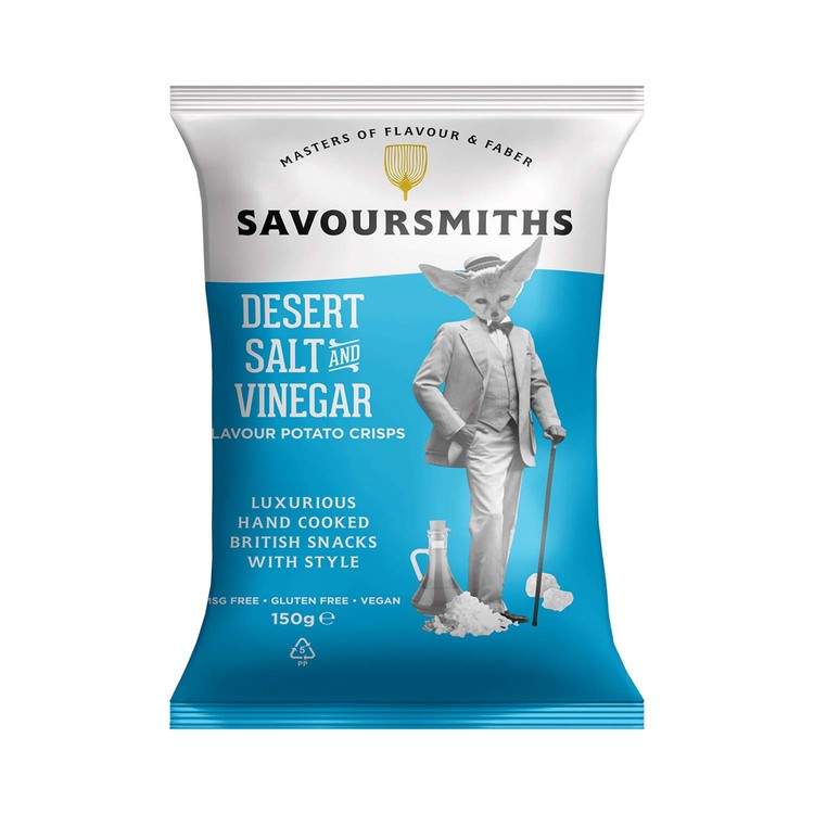 SAVOURSMITHS CRISPS - POTATO CHIPS-DESERT SALT AND VINEGAR (VEGAN)(ONLINE EXCLUSIVE) - 150G
