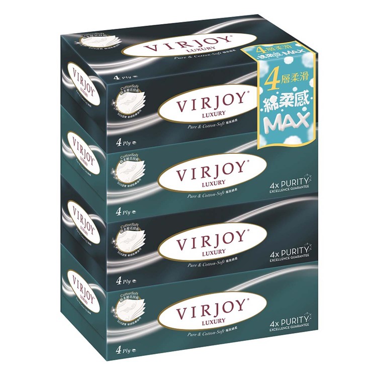 VIRJOY - Luxury 4-ply Box Facial Tissues - 4'S