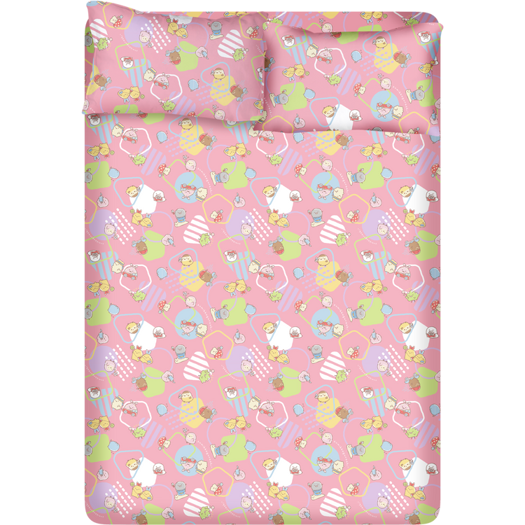 Cherry 床上用品 - 高密度純棉卡通系列(床笠+枕袋) - 角落小夥伴 - 3尺單人 #SG022-36FD  - SET