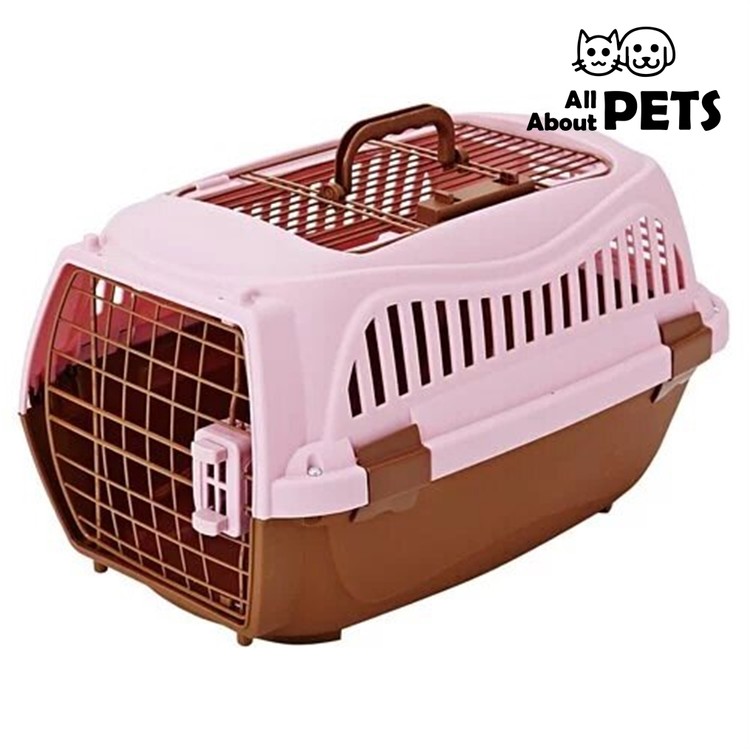 PETIO - 寵物雙門手提籠 粉色M size - PC