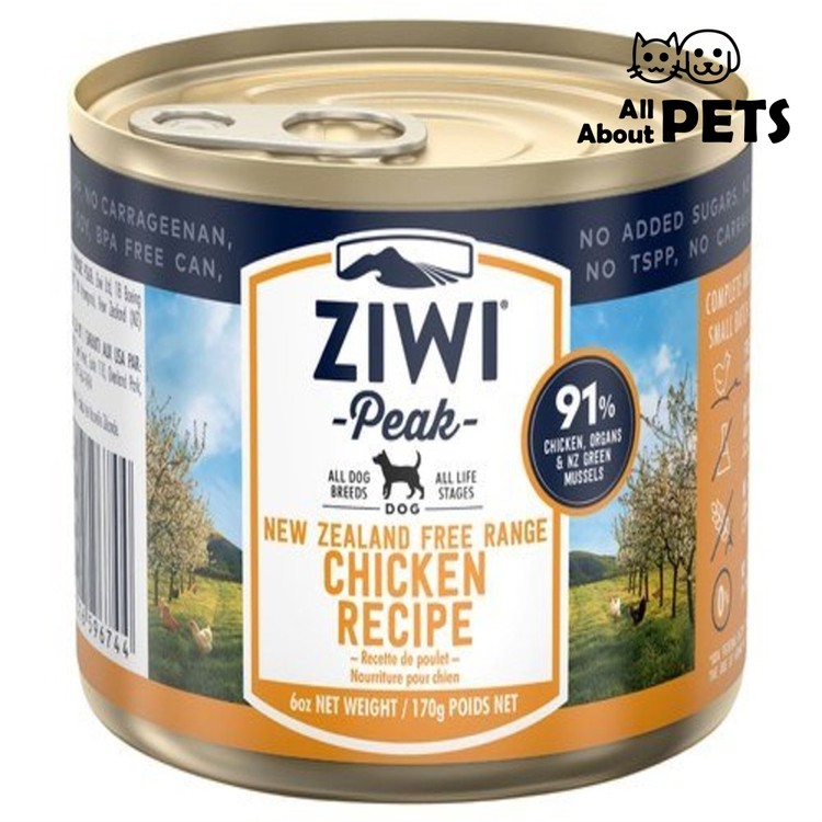 Ziwipeak | 91% Free Range Chicken Recipe All Life Stages Dog Canned ...