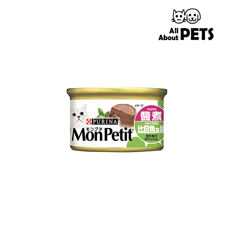 MON PETIT - 醬煮系列貓罐頭-比目魚蝦 85克 - PC
