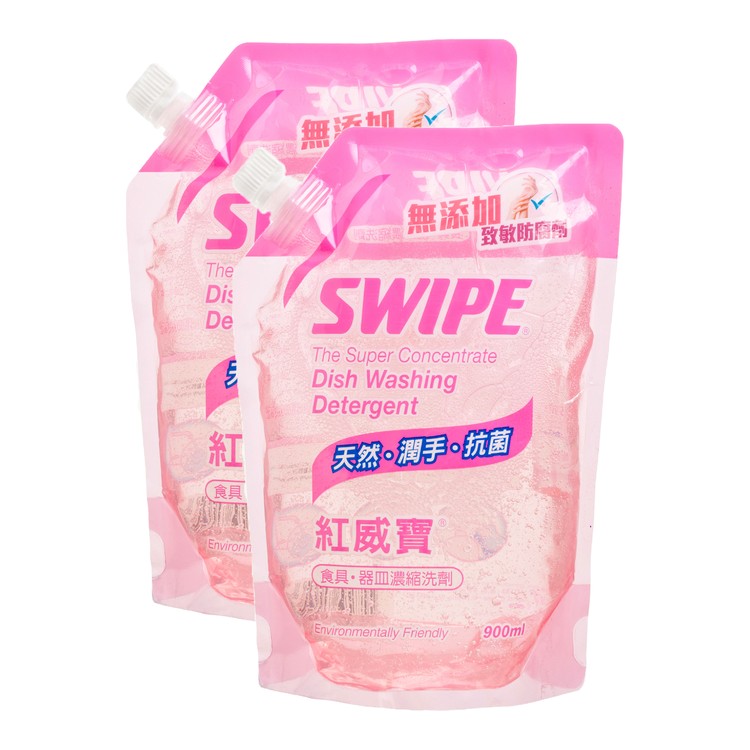 SWIPE - CLEAR DISH WASHING DETERGENT-REFILL PACK - 900MLX2