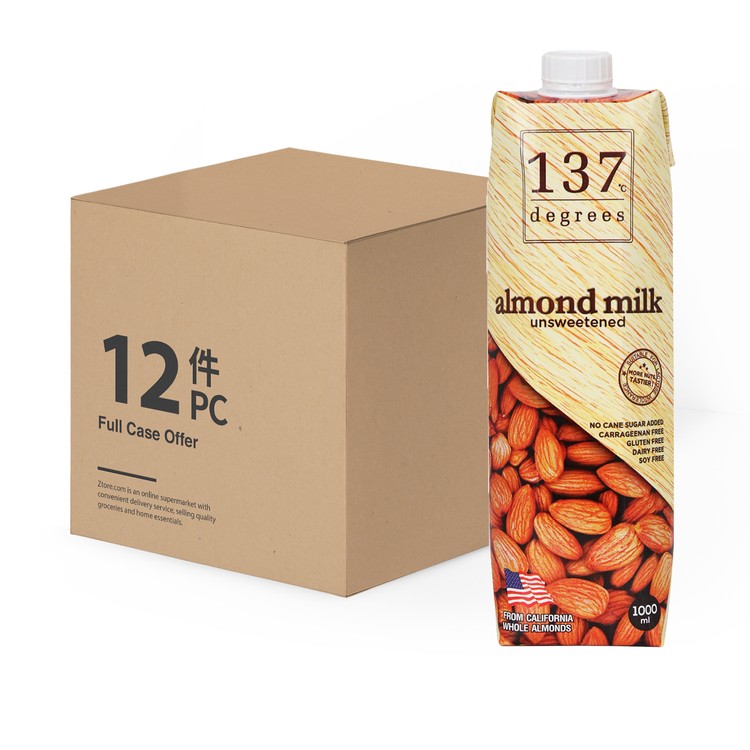 137 DEGREES - ALMOND MIL-UNSWEETENED-CASE OFFER - 1LX12