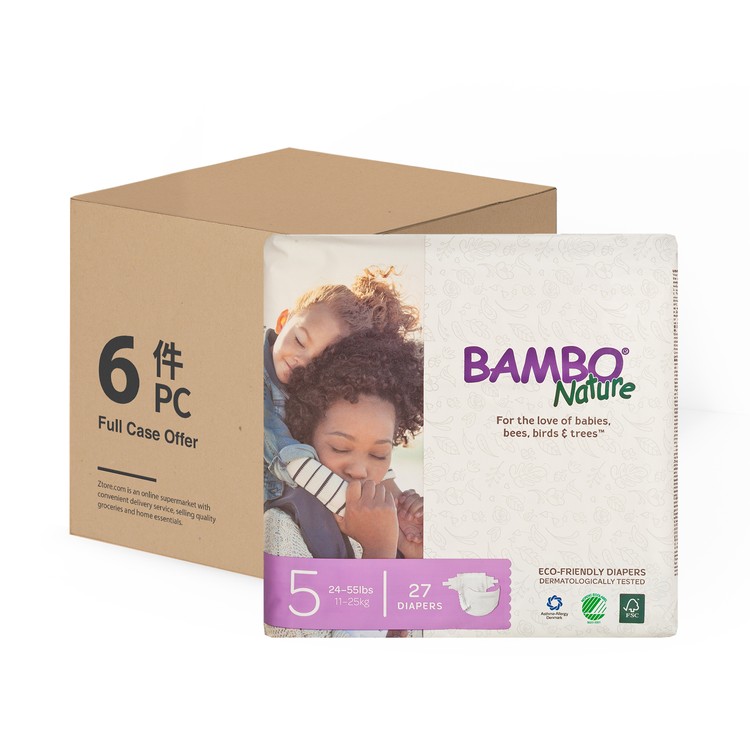 BAMBO NATURE - RASH FREE ECO BABY DIAPERS L 11-25 KG - CASE - 27'SX6