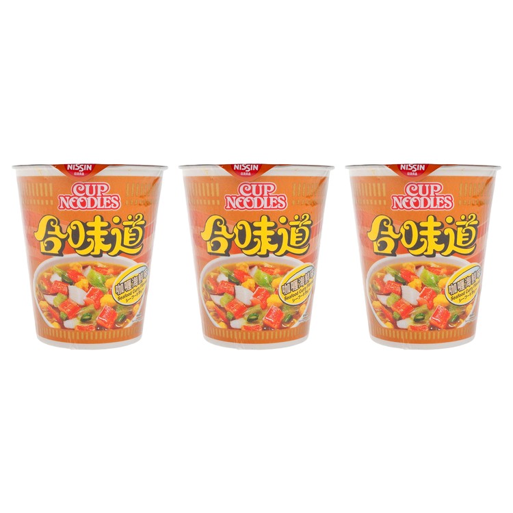 日清 - 合味道杯麵-咖喱海鮮味 - 75GX3