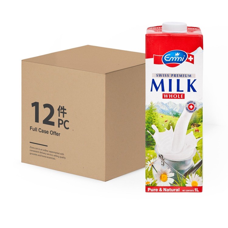 EMMI 伊美 - 瑞士特級全脂牛奶-原箱 - 1LX12