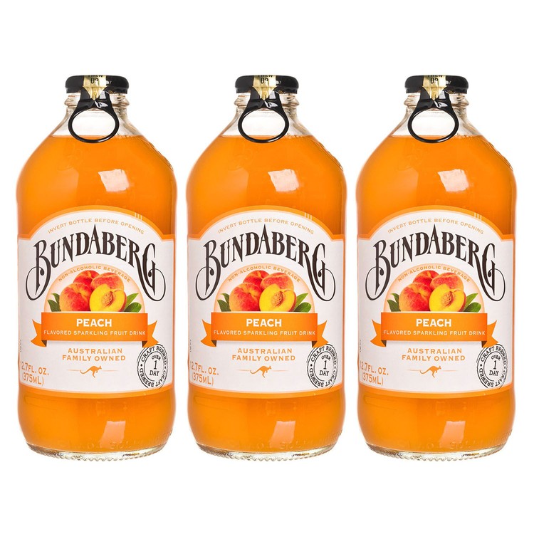 BUNDABERG - PEACHEE SPARKLING DRINK - 375MLX3