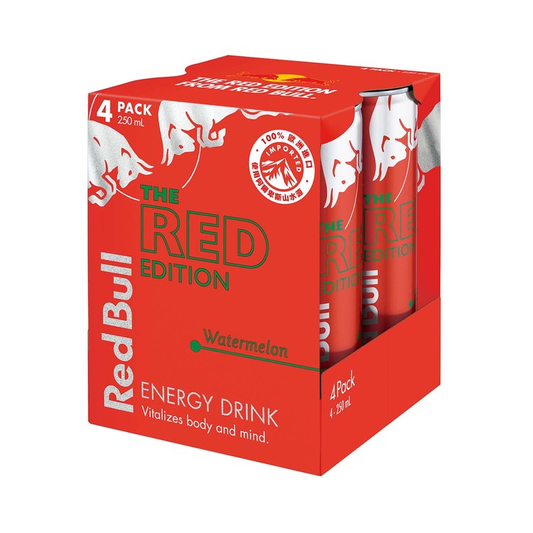 紅牛 - 能量飲品-紅罐版西瓜味 - 250MLX4