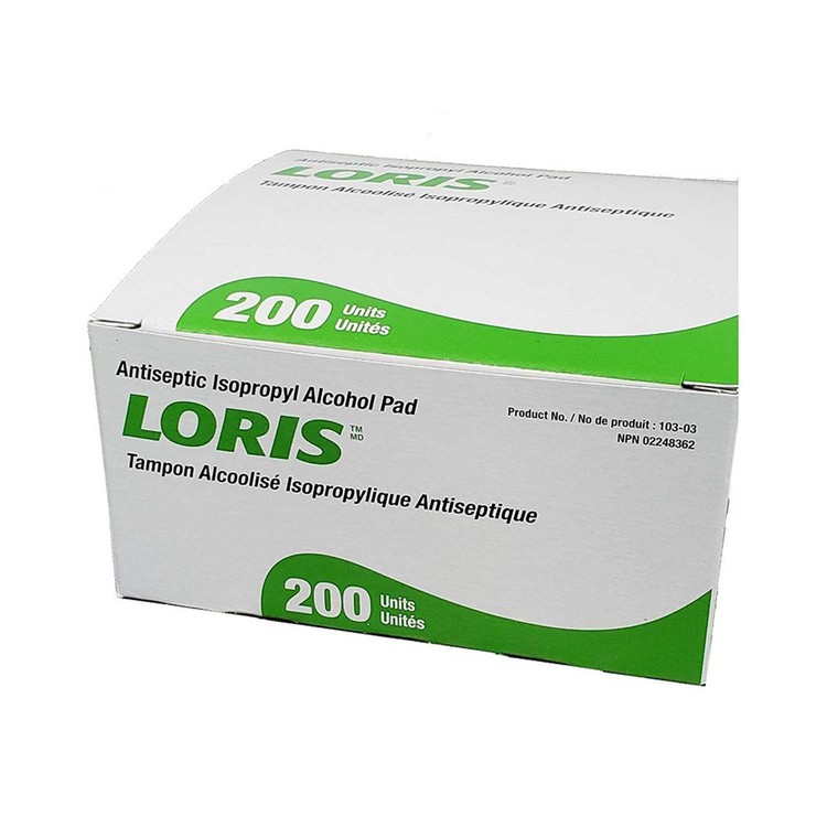 Loris - 酒精消毒棉片 (3 cm x 6.5 cm) - 200'SX2