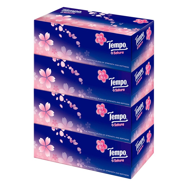 TEMPO - 盒裝紙巾-櫻花味限量版-3件裝 - 4'SX3