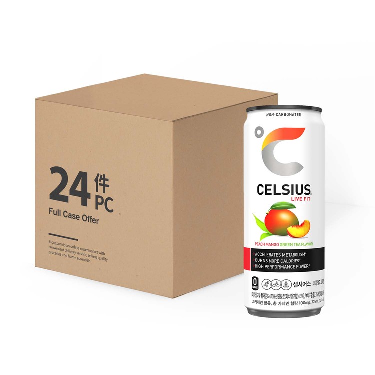 CELSIUS - NEGATIVE CALORIES PEACH MANGO TEA -CASE - 325MLX24