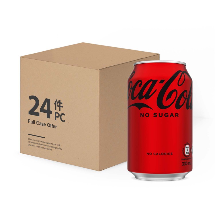 可口可樂 - 無糖汽水-原箱 (新舊包裝隨機) - 330MLX24
