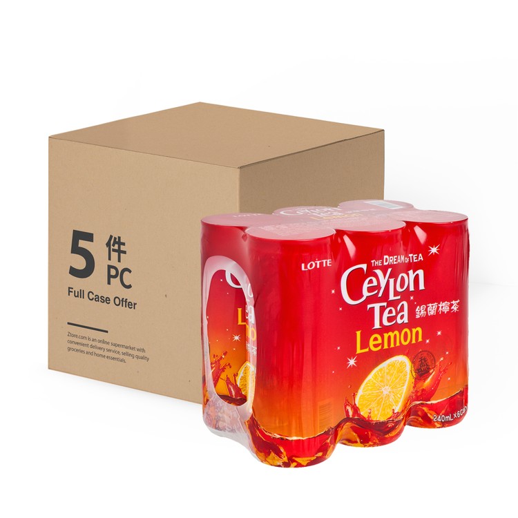 LOTTE - CEYLON LEMON TEA - CASE - 240MLX6X5