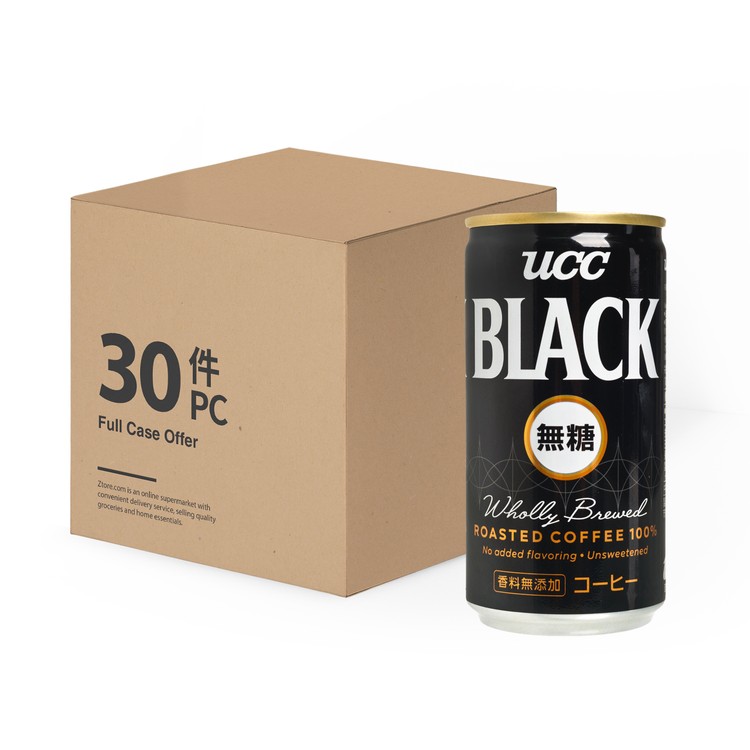 UCC - 無糖特濃黑咖啡 -原箱 - 185MLX30