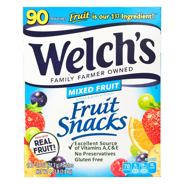 WELCH'S(PARALLEL IMPORT) - MIXED FRUIT SNACKS - 90'S
