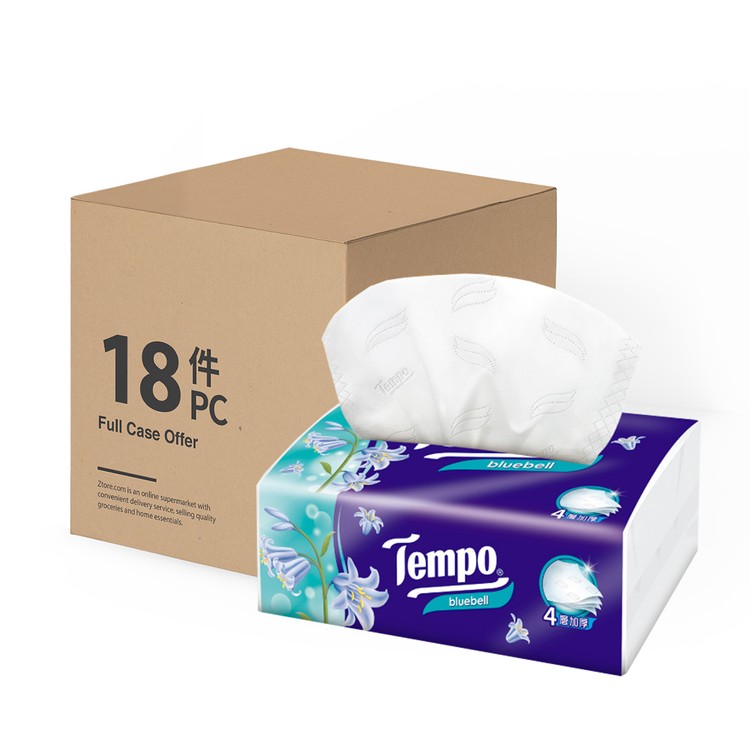 TEMPO - 4-PLY SOFTPACK FACIAL TISSUE - BLUEBELL - 18'S